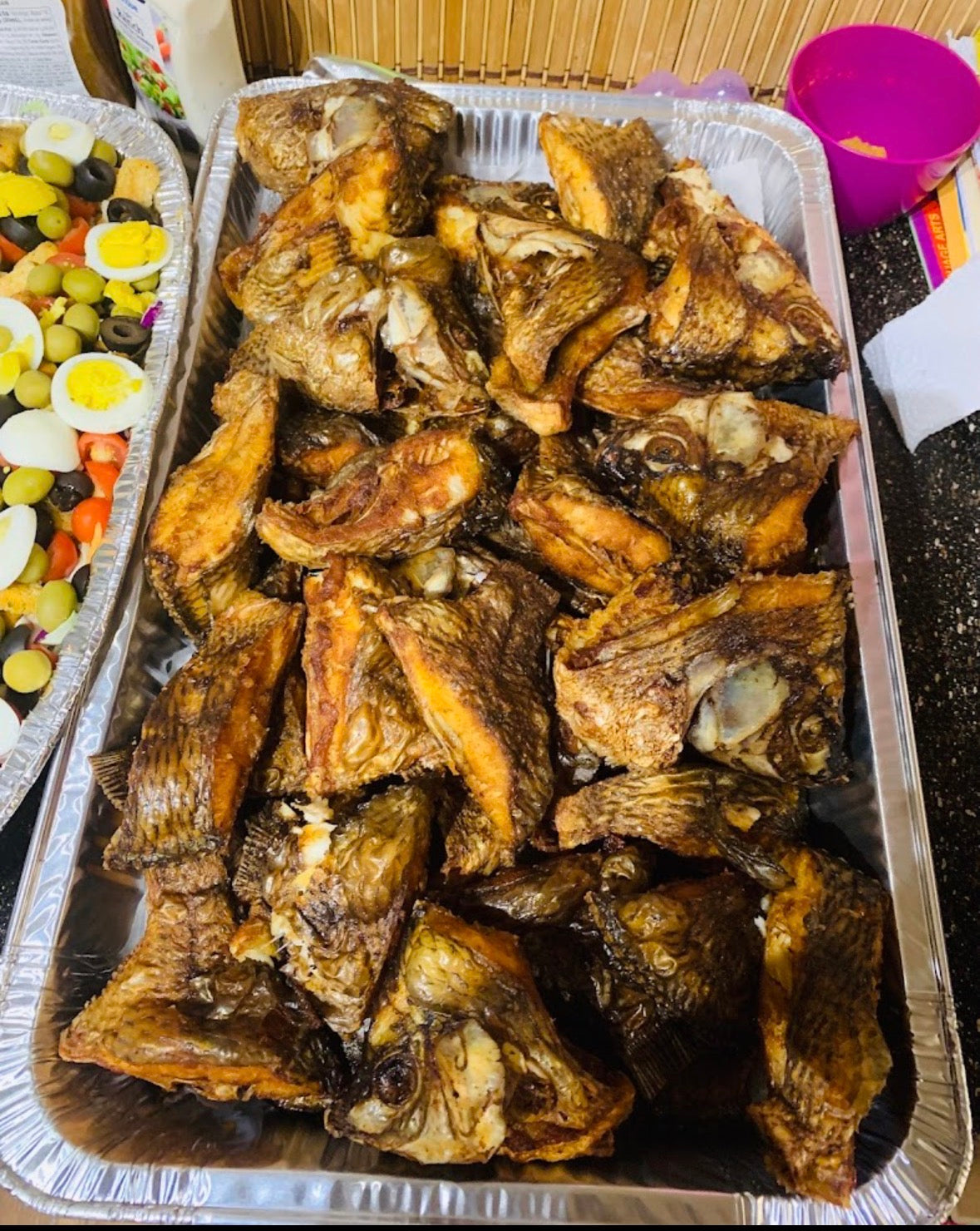 Tray of tilapia