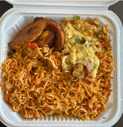 Jollof Indomie with Eggs